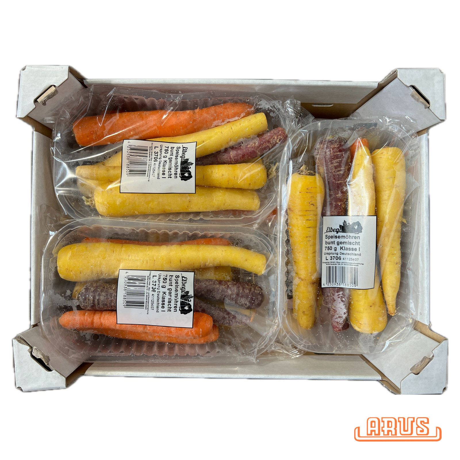 Möhren "Regenbogen mix" 6x750g - Schalen -