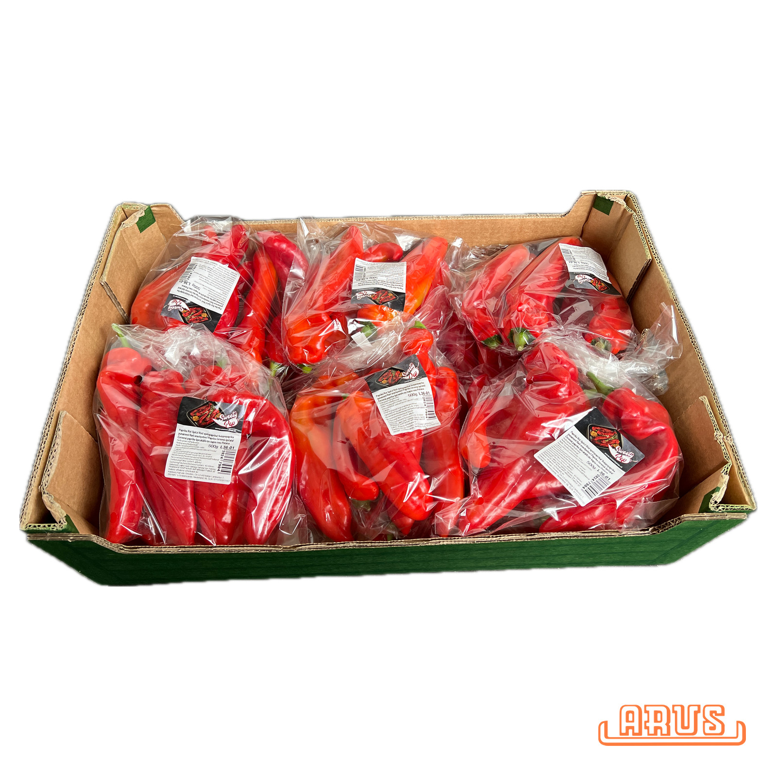 Paprika "rot" spitz 14 x 500g