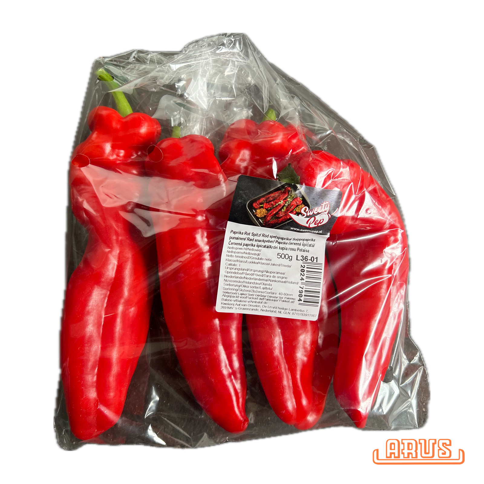 Paprika "rot" spitz 14 x 500g