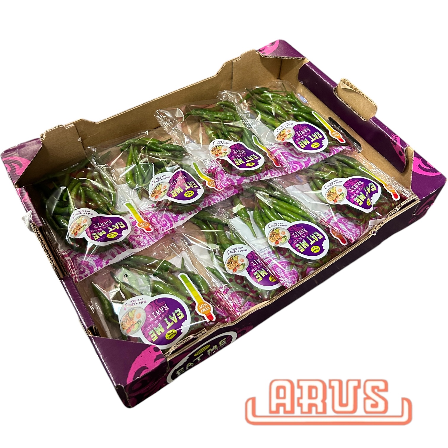 Chilli Schoten "grün, gepackt" 8x50g