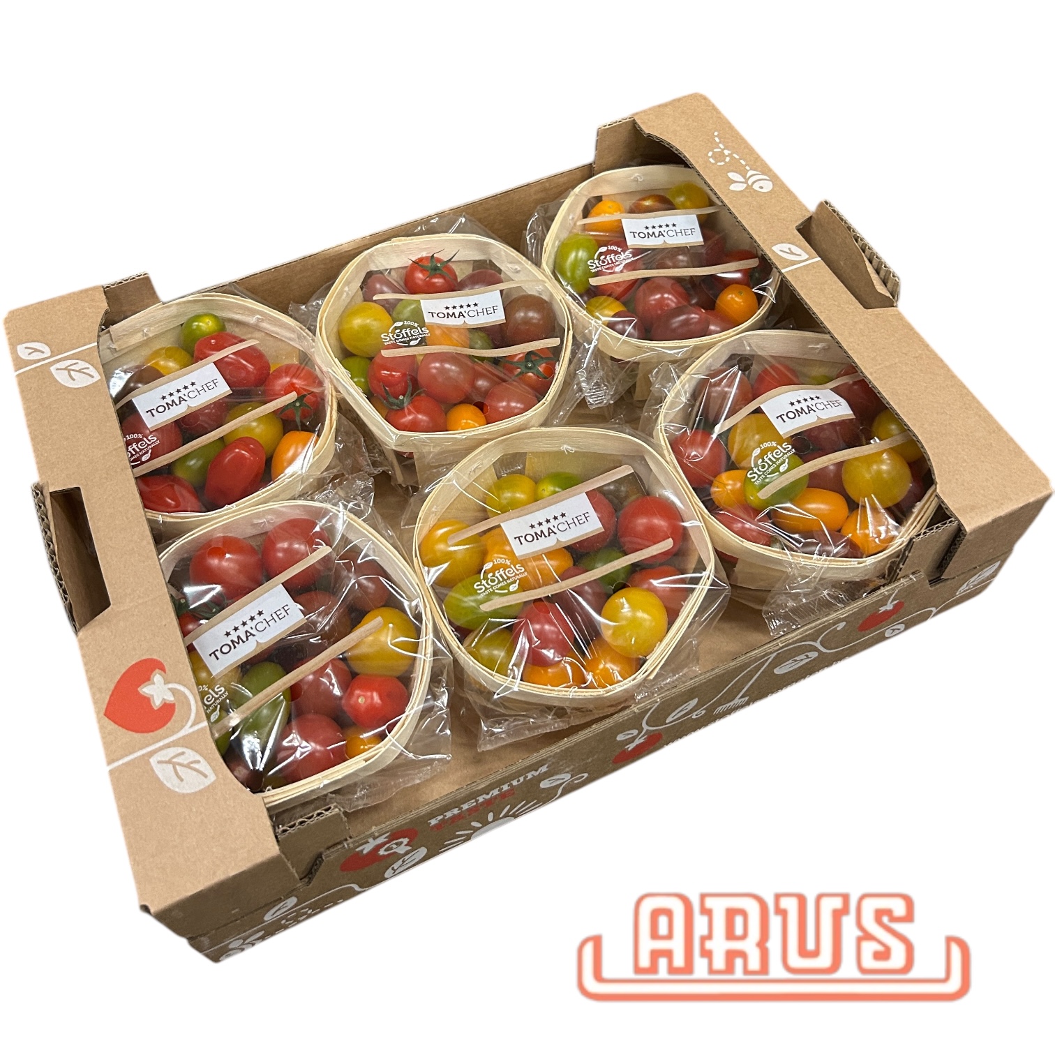 Cherrytomaten "Toma'Chef, mini-mix" 6x350g - Holzschälchen -